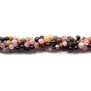 Multi-Color Tourmaline Smooth Round Beads 2mm 3mm 4mm 15.5" Strand