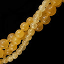 yellow honey calcite smooth beads