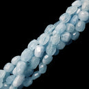 natural blue aquamarine faceted pebble nugget beads