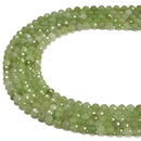 Natural Green Jade Faceted Round Beads Size 3mm 4mm 15.5'' Strand