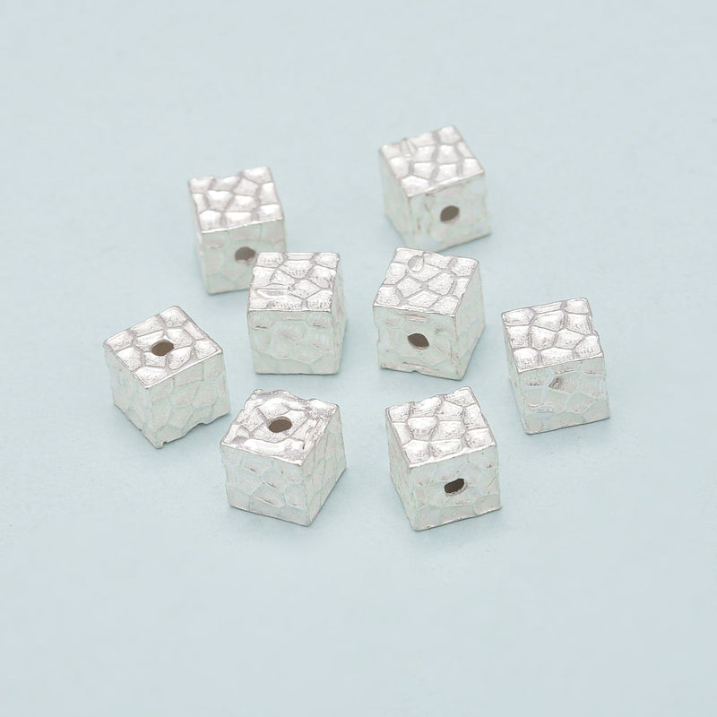 925 Sterling Silver Cube Beads 6mm (4pcs per Bag) 7.5mm (2pcs per Bag)