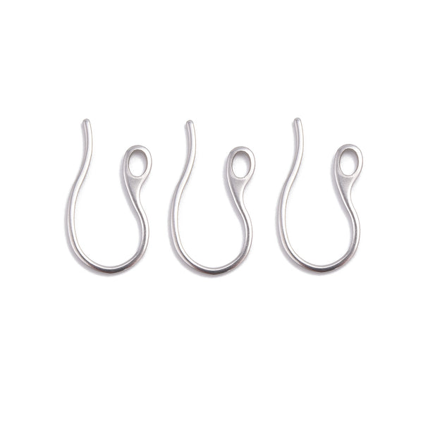 304 Stainless Steel Wire Earring Hooks Size 11.4x22mm 24 Pieces Per Bag