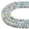 Aquamarine Rondelle Wheel Disc Beads Size 8x9mm 10x11mm 12x13mm 15.5'' Strand
