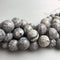 large hole map jasper faceted round beads