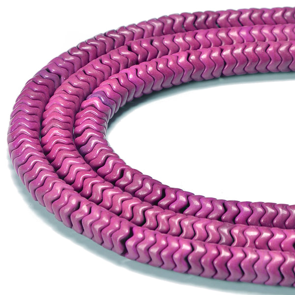 Purple Howlite Turquoise Interlocking Snake Beads 6mm 8mm 10mm 15.5" Strand