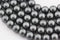 gray shell pearl matte round beads