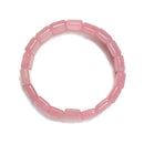 Rose Quartz Double Drill Elastic Bracelet Size Approx 11x15mm Length 7.5"