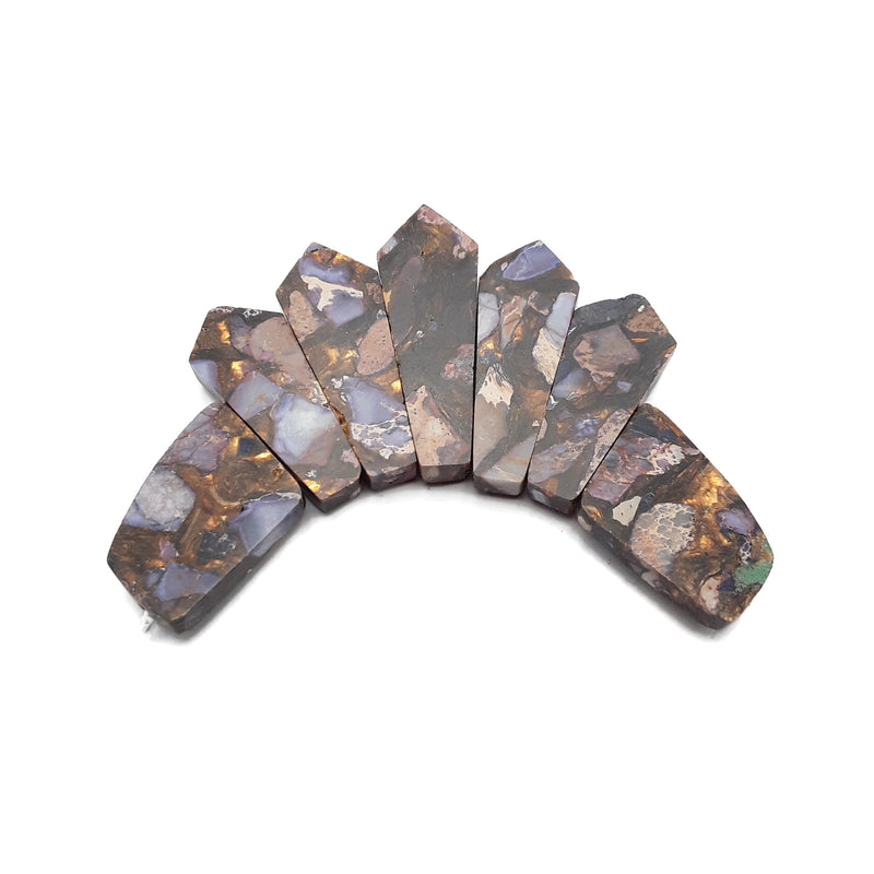 Purple Bronzite Impression Jasper Graduated Arrow Shape Set Size 15x35mm-15x45mm
