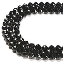 Natural Black Tourmaline Diamond Star Cut Beads Size 8mm 15.5'' Strand