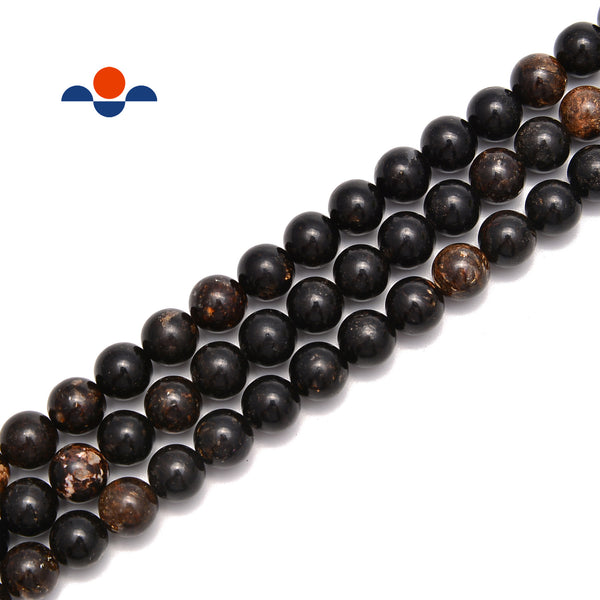Natural Brown Biotite Mica Smooth Round Beads Size 6mm 8mm 10mm 15.5" Strand