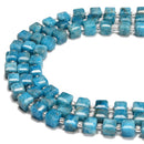 Natural Apatite Faceted Rubik's Cube Beads Size 7-8mm 15.5'' Strand