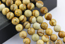 large hole picture jasper smooth round beads
