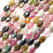multi color tourmaline faceted oval beads