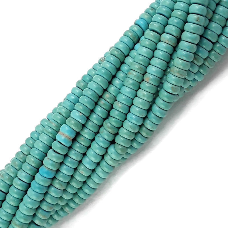 blue green howlite turquoise smooth rondelle beads 