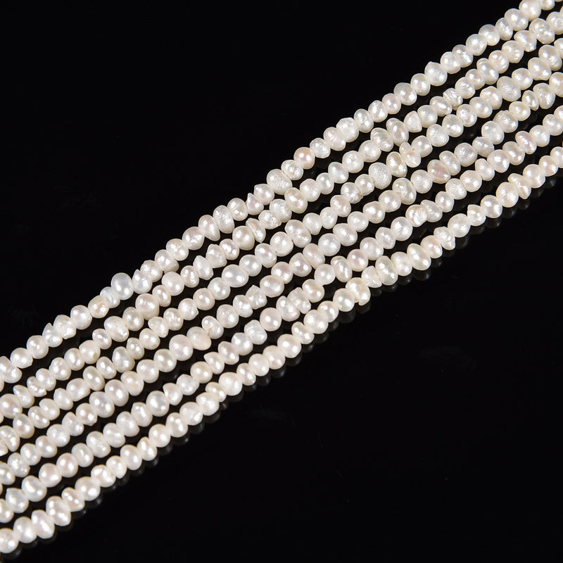 Tiny Fresh Water Pearl Potato Shape Beads Size 2-2.5mm 2.5-3mm 15.5'' Strand