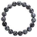 Snowflake Obsidian Bracelet Smooth Round 8mm 10mm 7.5" Length