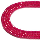 Ruby Faceted Rondelle Beads Size 2.5x4mm 15.5'' Strand