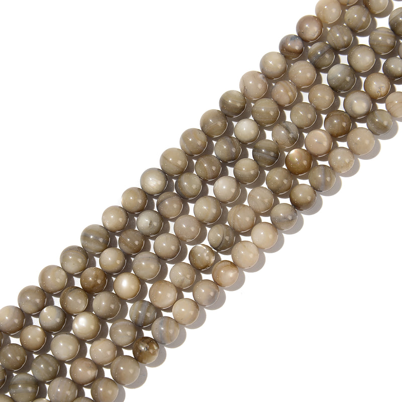 Natural Color MOP Mother of Pearl Shell Smooth Round Beads 6mm 15.5'' Strand