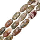 rainforest jasper rhyolite faceted oval beads