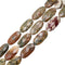 rainforest jasper rhyolite faceted oval beads