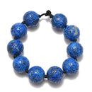 large hole natural lapis lazuli carved round beads