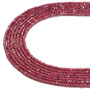 Natural Mozambique Garnet Faceted Rondelle Beads Size 2x3mm 15.5'' Strand