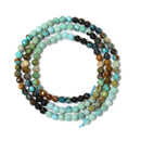 Natural Gradient Turquoise Faceted Round Beads Size 3mm 15.5'' Strand