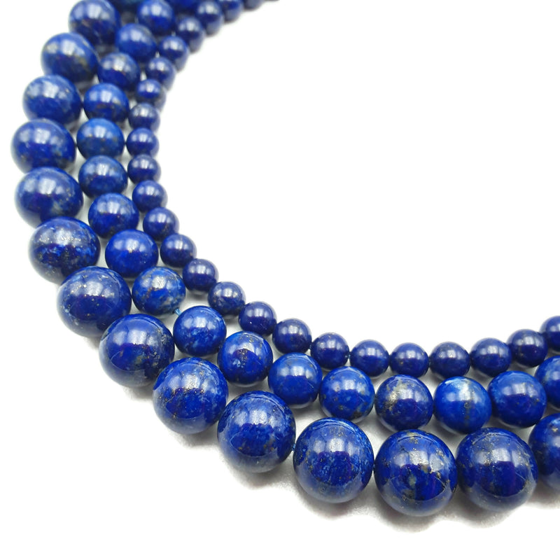 Genuine AAA Afghanistan Lapis Lazuli Smooth Round Beads 6mm 8mm 10mm 16" Strand