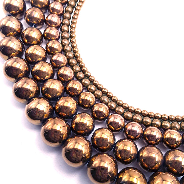 4mm Gold Hematite Rounds Strand – Beads, Inc.
