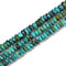 Natural Turquoise Smooth Rondelle Beads 8-9mm 9-10mm 10-11mm 12-13mm 15.5''Strand