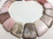 natural pink opal graduated trapezoid slab slice beads