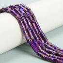 Purple Sea Sediment Jasper Cylinder Tube Beads Size 4x13mm 15.5'' Strand