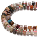 Light Color Mixed Gemstone Rondelle Wheel Disc Beads Size 10mm 12mm 15.5''Strand