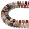 Light Color Mixed Gemstone Rondelle Wheel Disc Beads Size 10mm 12mm 15.5''Strand