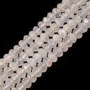 Natural Cream White Moonstone Faceted Rondelle Beads 4x6mm 5x8mm 15.5" Strand