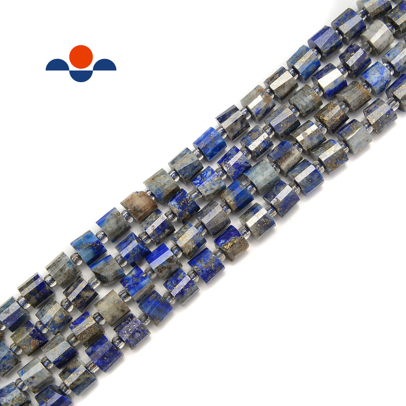 Natural Lapis Faceted Rondelle Wheel Discs Beads Size 6x6mm 15.5" Strand