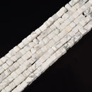 Natural Howlite Smooth Cube Beads Size 4mm 15.5'' Strand