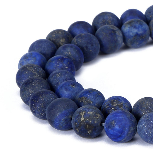 large hole lapis lazuli matte round beads