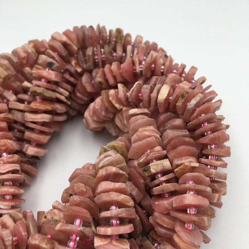 rhodochrosite faceted rondelle beads