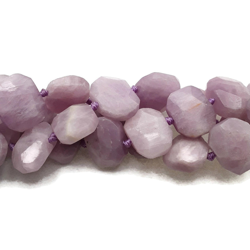 Natural Kunzite Rectangle Slice Faceted Octagon Beads Approx 15x20mm 15.5"  Strand