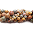 Natural Ocean Agate Smooth Round Beads 6mm 8mm 10mm 12mm 15.5" Strand