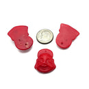 Red Bamboo Coral Hand Carved Buddha Head Pendant Approx 18x25mm Sold Per Piece