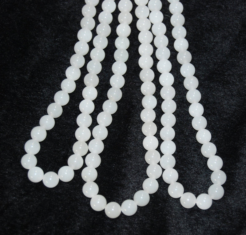 White Onyx / Tridacna Imitation Beads, Glass, Round, 4mm 6mm 8mm