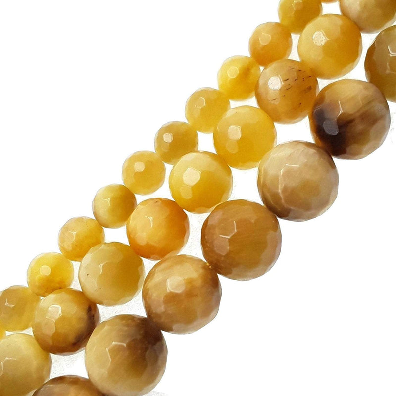 golden Tiger's eye faceted round beads