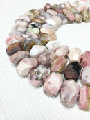 natural pink opal faceted nugget chunk beads