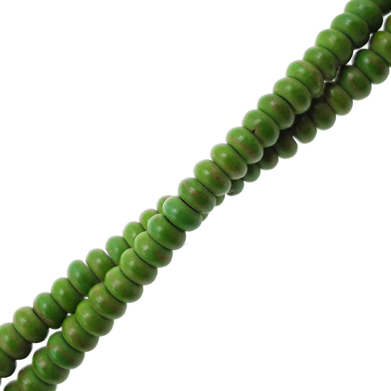 green howlite turquoise smooth rondelle beads 