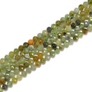 Natural Multi Color Green Jade Faceted Round Beads Size 4mm 15.5'' Strand