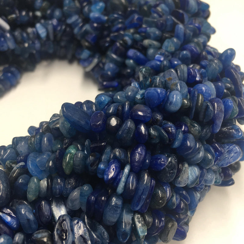 natural blue kyanite irregular pebble nugget chips beads