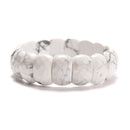 Howlite Faceted Rectangle Beaded Bracelet Beads Size 12x20mm 7.5'' Length
