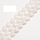 White Jade Flower Shape Beads 15mm 15.5" Strand